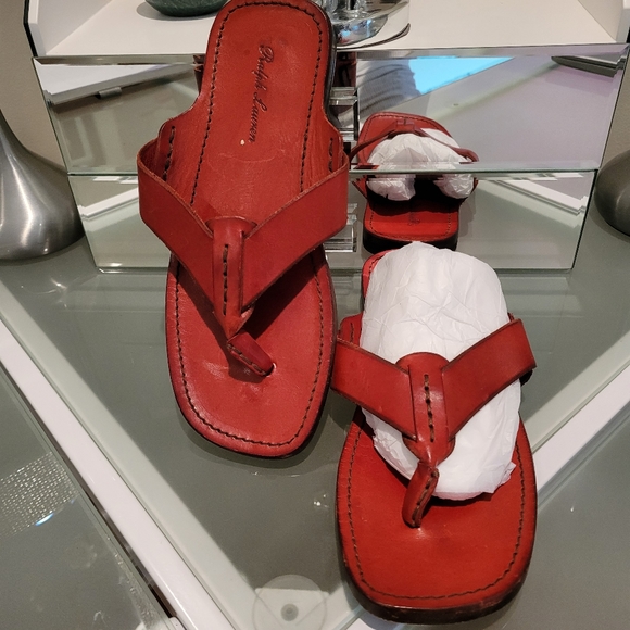 Ralph Lauren 100% Leather Sandals, Made in Italy - Picture 3 of 6